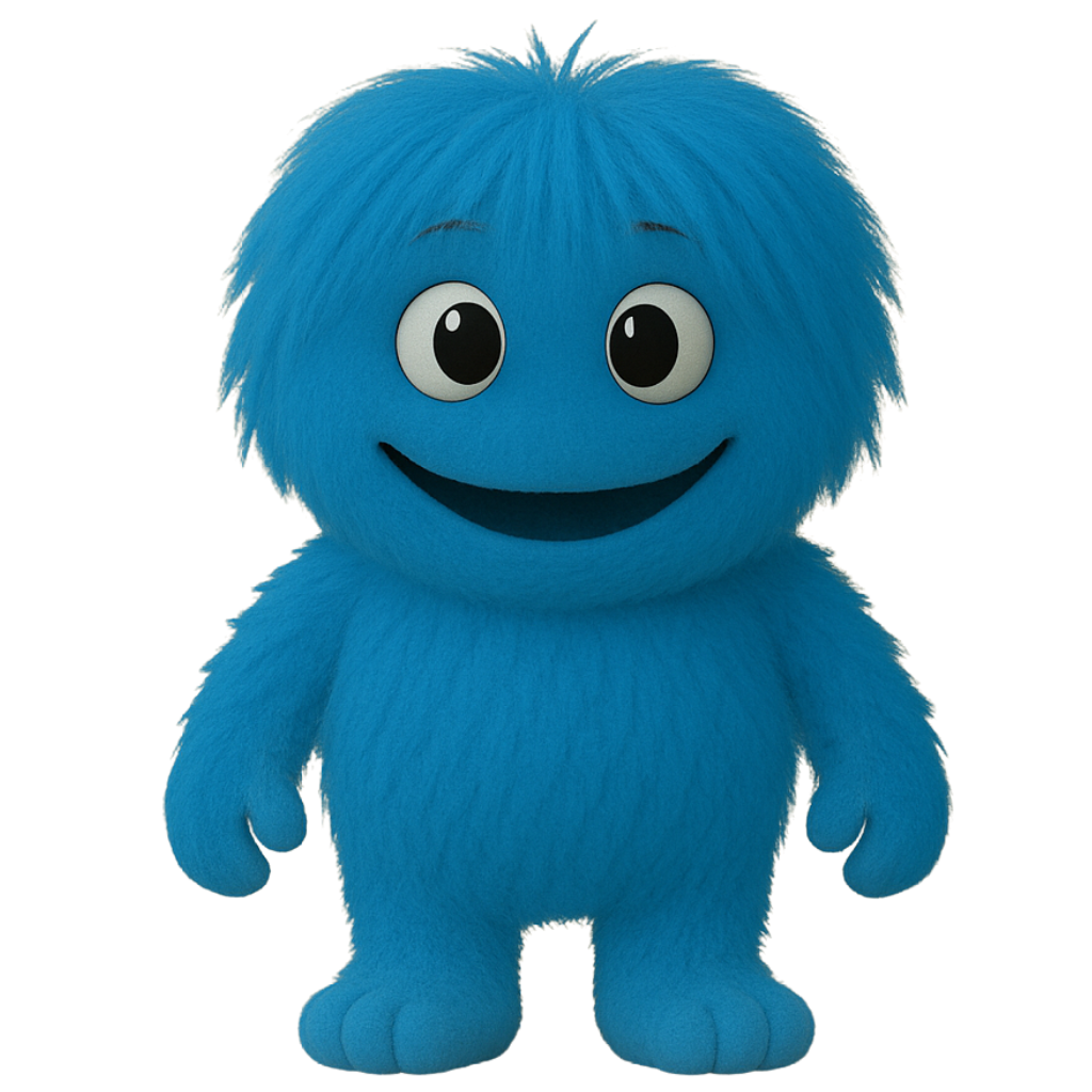 Blue Luggie with idle expression